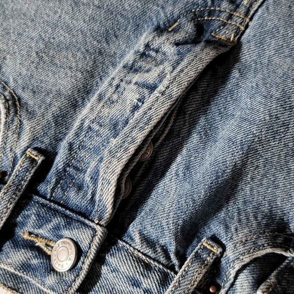 PACSUN 24 CASUAL HIGH RISE STRAIGHT LEG BUTTON FLY CUT OFF DENIM BLUE JEAN SHORT - Picture 7 of 14